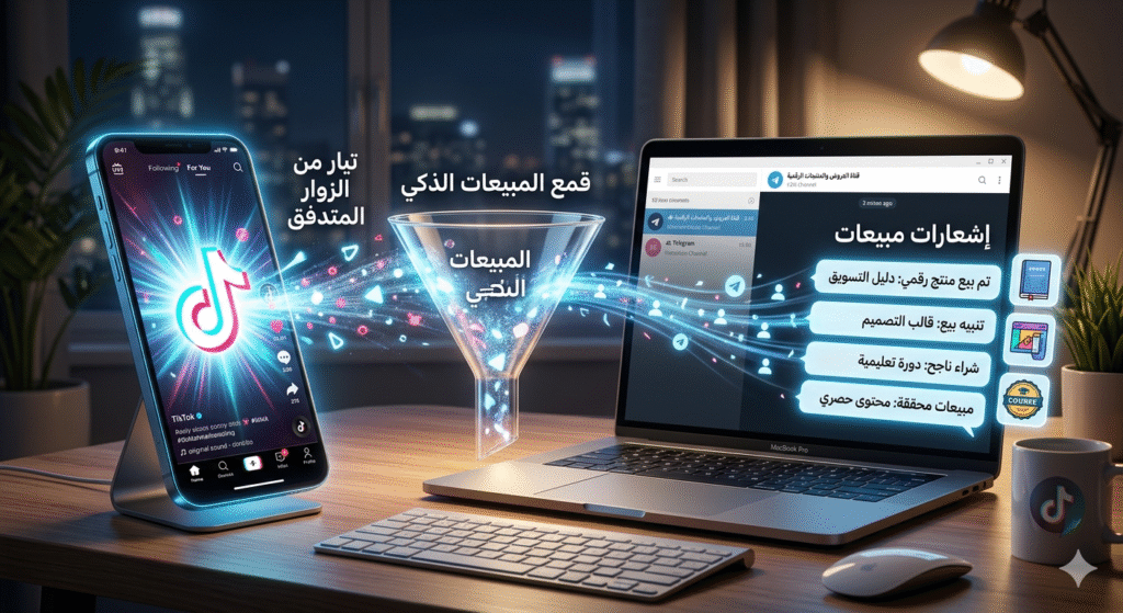 1775464475270-1024x559 التسويق العضوي للمنتجات الرقمية 2026: كيف تبيع عبر تيك توك وتيليجرام دون دولار واحد للإعلانات؟