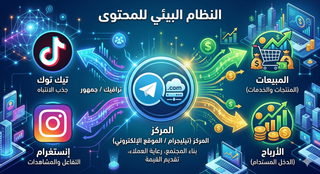 1775475928968-1024x559 صناعة المحتوى في 2026: كيف تتحول من "صائد إعجابات" إلى صاحب "إمبراطورية إعلامية"؟