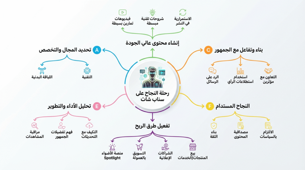 خريطة-ذهنية-رحلة-النجاح-على-سناب-شات-1024x572 اكتشف مسار الربح المستدام من سناب شات في 2026: دليل المبتدئين إلى النجاح